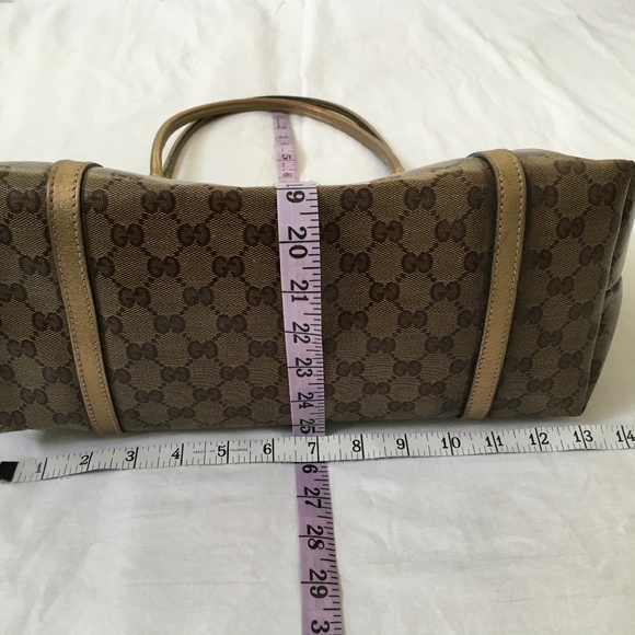 GUCCI Crystal Joy GG Tote Brown with Gold Trim - Picture 14 of 16